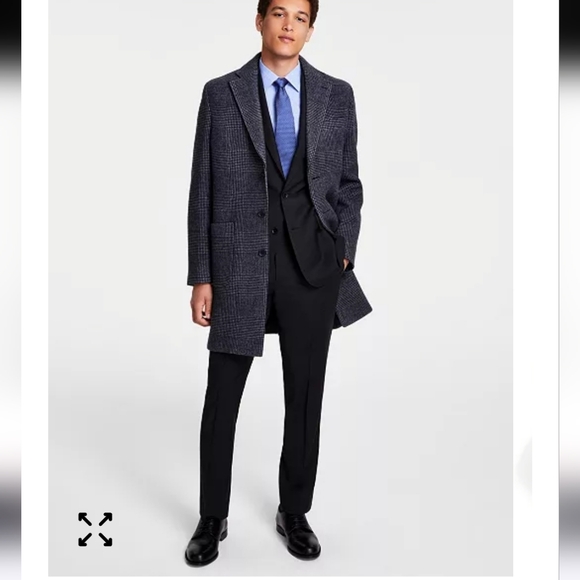 $495 B by Brooks Brothers Men's Plaid Wool Double-Face Overcoat Jacket Size 42R